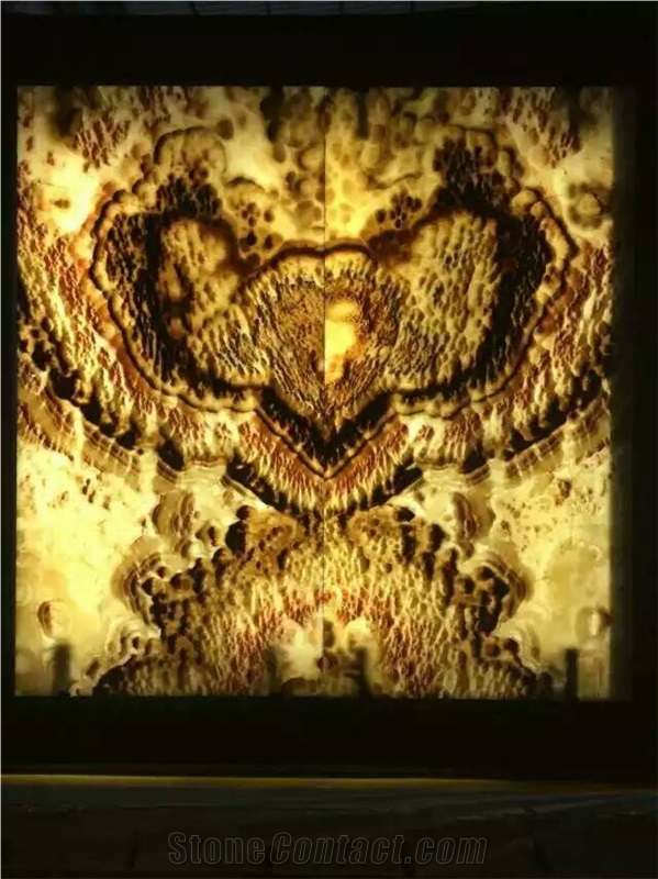 Bookmatching Onyx Stone Slab,Luxury Stone Panel