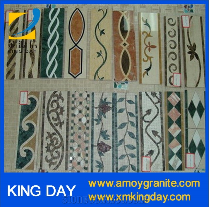 Wave Pattern Marble Mosaic Border