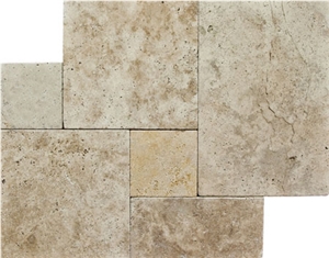 Walnut Blend Travertine Versailles Pattern Tile