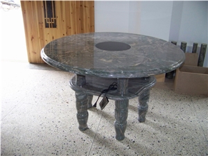 Round Green Jade Stone Table