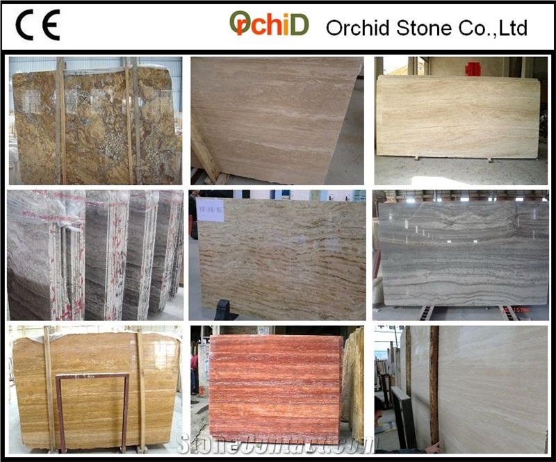 Silver Grey,Red,Beige,Yellow Travertine Slabs