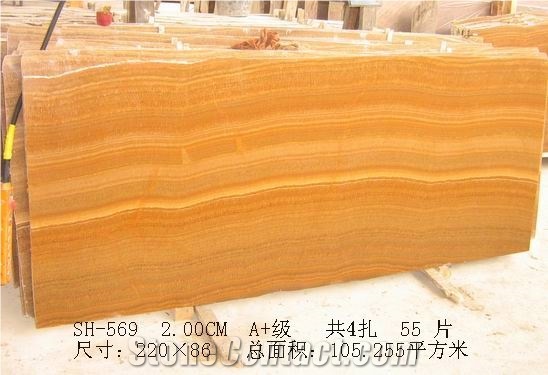Wood Grain Yellow, Wooden Yellow Marble Slabs
