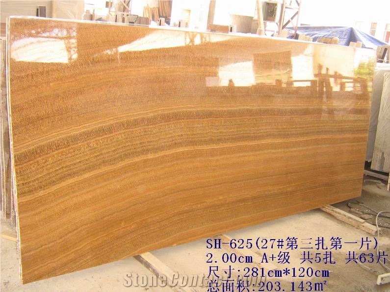 Wood Grain Yellow, Wooden Yellow Marble Slabs