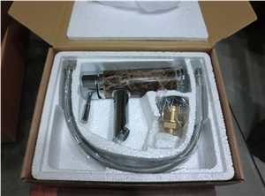 Emperador Dark Marble Faucet Mixer Tap Sink Basin