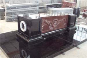Black & Red Monument & Tombstone & Gravstone