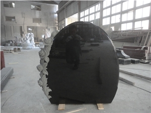 Black Rose Carved Headstone/Tombstone/Monument