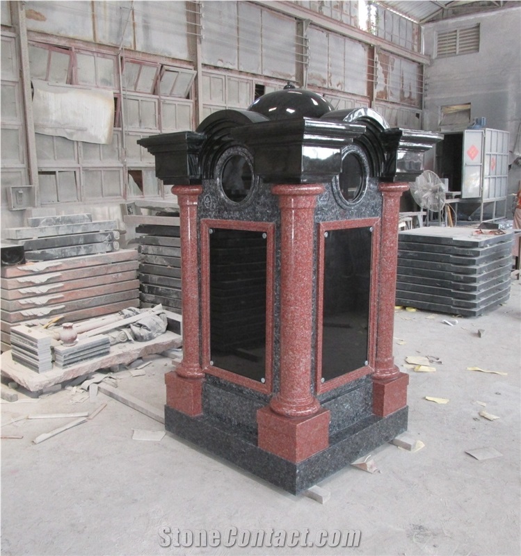 China Red Granite Cross Monument, Tombstone