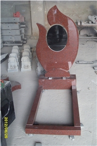 China Red Granite Cross Monument, Tombstone
