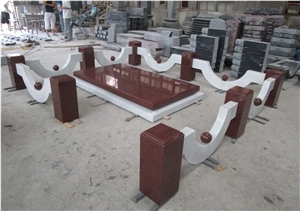 Imperial Red/White Color Tombstone/Monument Border