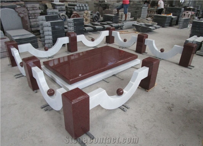 Imperial Red/White Color Tombstone/Monument Border