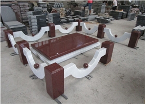 Imperial Red/White Color Tombstone/Monument Border