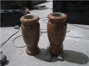 Tianshan Red Granite Cemetery Monumental Vases