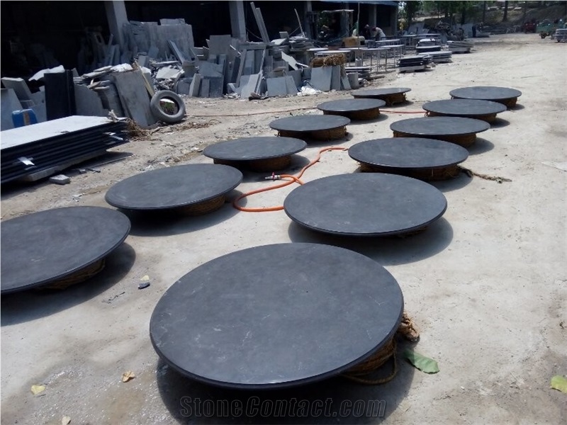 Blue Limestone Table Top, Stone Round Table