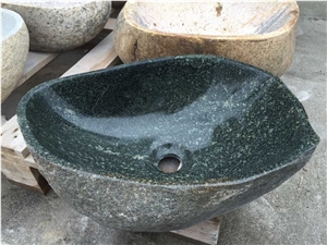 China Green River Stone Sinks, River Stone Basin