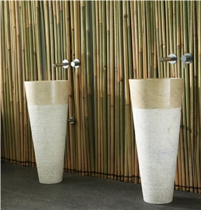 Galala Marble Pedestal Sink,Beige Marble Wash Sink