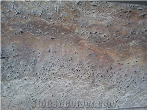 Red Kalzard Travertine Block, Persian Red Travertine Block