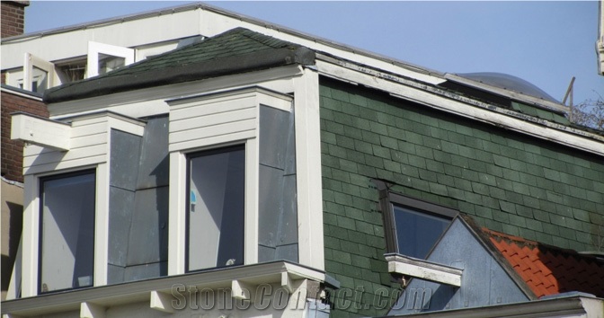 Green Moss - Ardosia Verde Roofing Tiles, Brazilian Green Slate Roofing Tiles