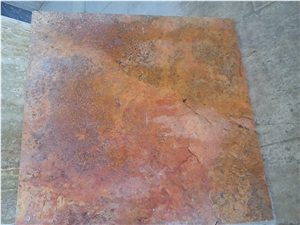 Red Kalzard Travertine Block, Persian Red Travertine Block