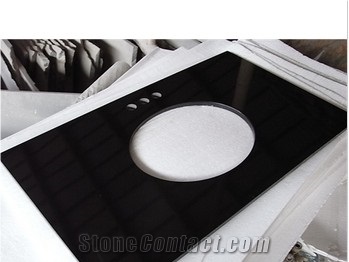 Absolute Black Granite Vanity Top, Pure Black