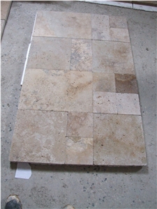 Classic Travertine French Pattern Tumbled Tile