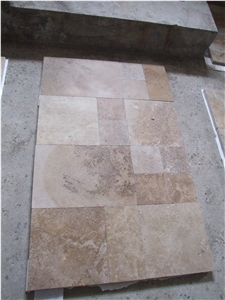 Classic Travertine French Pattern Tumbled Tile