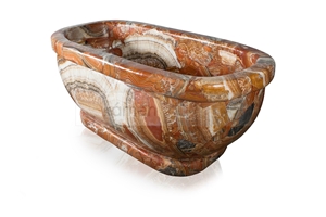 Onyx Bathtub, Multicolor Red Onyx,Onice Fantastico