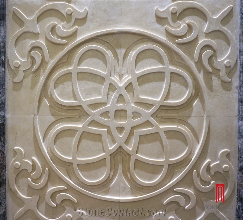 Iran Cream Limestone 3d Cnc Wall Decor