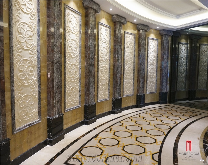 Iran Cream Limestone 3d Cnc Wall Decor