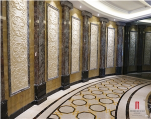 Iran Cream Limestone 3d Cnc Wall Decor