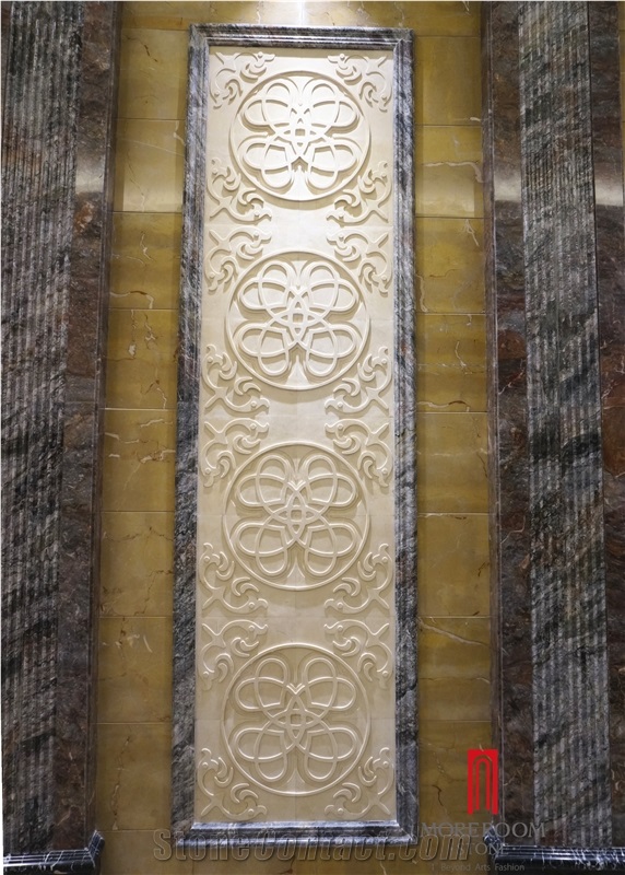 Iran Cream Limestone 3d Cnc Wall Decor