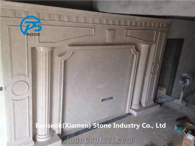 China Beige Marble Tv Set Wall