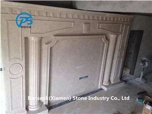 China Beige Marble Tv Set Wall