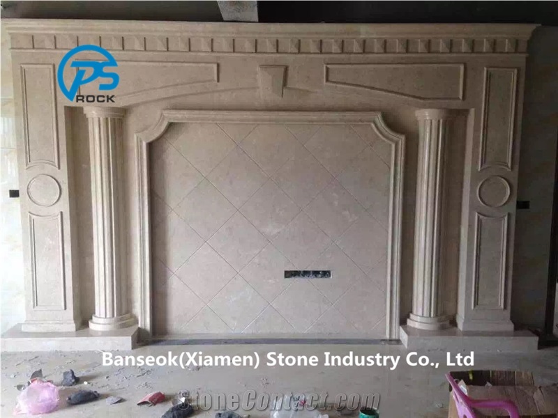 China Beige Marble Tv Set Wall