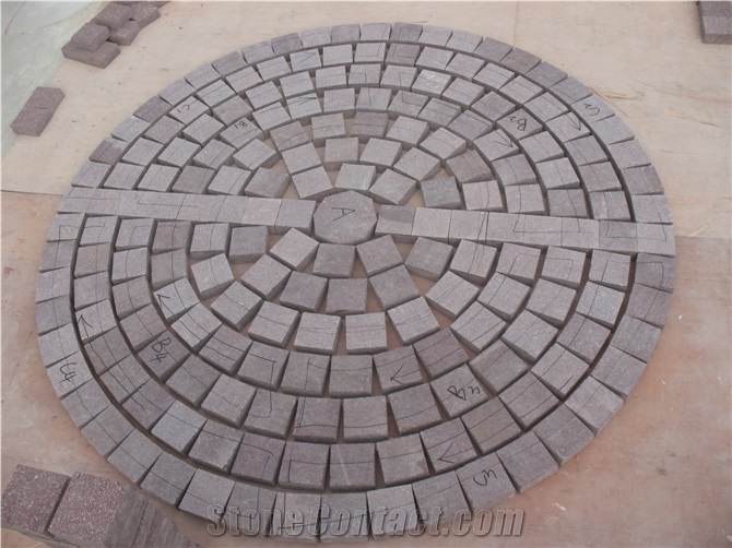 Red Porphyry Paver Cobbe Cube Granite Setts