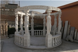 Garden Gazebo 019 Stone Patio Pergola, Garden Porches, Marble Porches