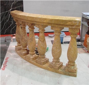 Empire Gold Marble Balustrade Handrail Building Interior Stone, Marble Baluster