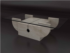 Travertine Table Stone Coffee End Chair Furnituer