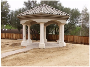 Cast Stone Gazebo- Stone Patio Pergola