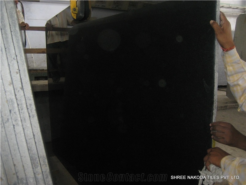 Absolute Black Granite, Nero Assoluto India Black Granite Slabs