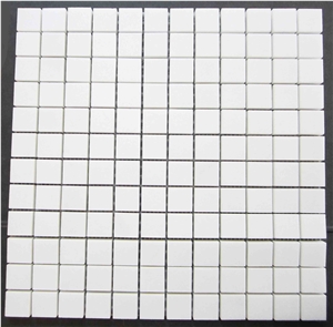 Thassos Marble Mosaic, White Marble Tumbled Mosaic