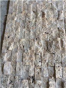 Ibiza Light Travertine Split Face Mosaic
