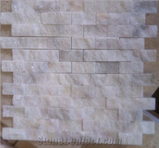 Ibiza White Marble Sparkly Split Face Mosaic