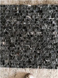 Selinus Black Marble Split Face Mosaic