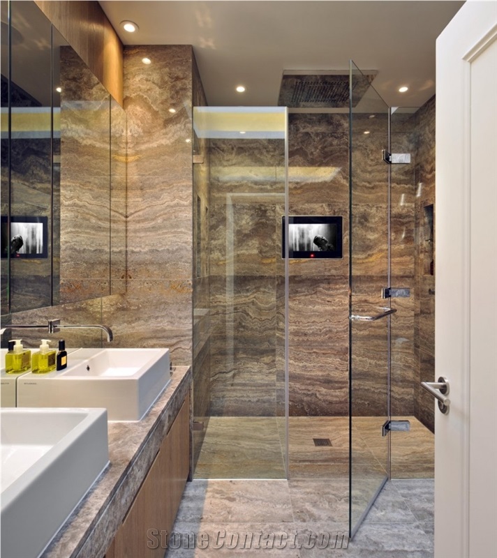Silver Travertine Tiles Slabs,Grey Travertine