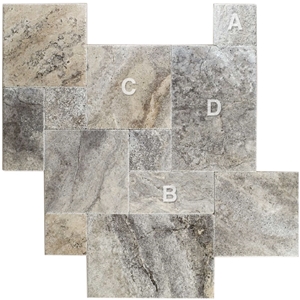 Silver Travertine Tiles Slabs,Grey Travertine