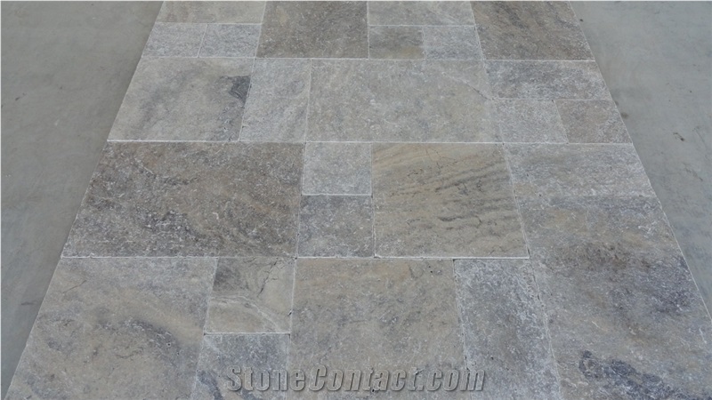 Silver Travertine Tiles Slabs,Grey Travertine