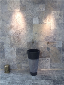 Silver Travertine Tiles Slabs,Grey Travertine