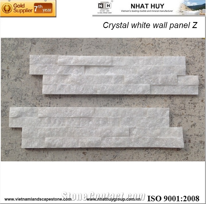 Crystal White Marble Quartzite Cladding Stone