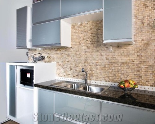 Natural Color Freshwater Marble Mosaic Wall Panel