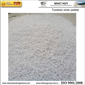 Tumbled Snow White Pebble, White Marble Pebbles